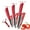 Red, variant on Kitchen Knife Set, Ceramic Chef Knife 4Pcs Set with Sheath and Ergonomic Handle,Black Blade Peeler Slicer Utility Fruit Paring Knives