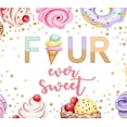thumbnail image 4 of Colorful Candy Happy Birthday Banner Ice Cream Sweet Decorations Doughnut for Kids Birthday Party Event Celebration, 4 of 8