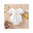 thumbnail image 2 of Gureui Baby Girls Romper Short Sleeve Doll Collar Flower Summer Bodysuit, 2 of 9