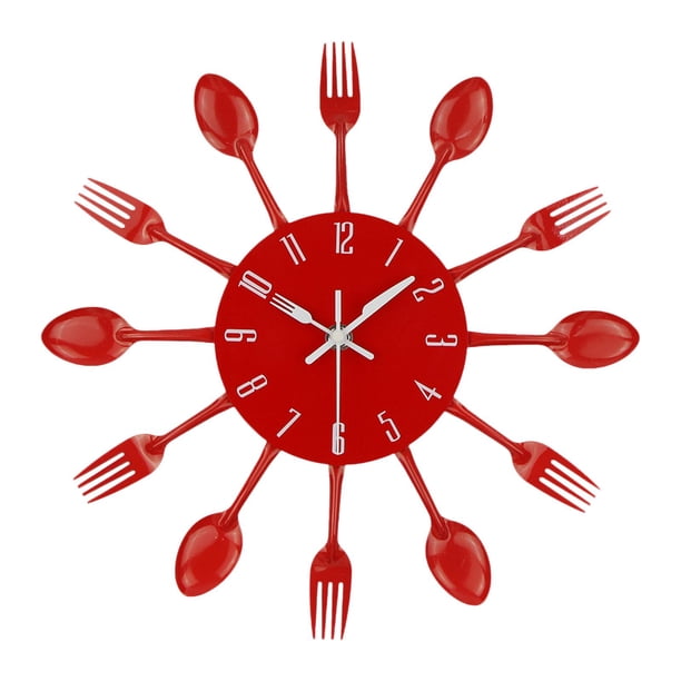 Reloj de pared creativo, reloj de pared, adorno artístico de Metal, reloj de Simple, reloj decorativo para la entrada del dormitorio, rojo