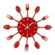 thumbnail image 2 of Reloj de pared creativo Macarena reloj decorativo silencioso de Acero inoxidable para decoración de sala de estar y comedor rojo, 2 of 8