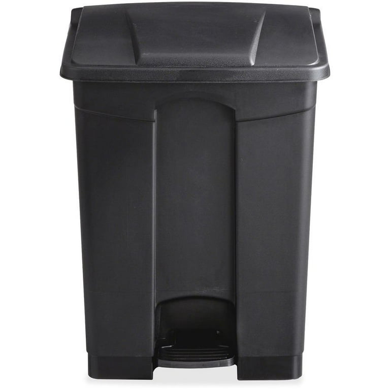 Large Capacity Plastic Step-On Receptacle, 17 gal, Plastic, Black Large Capacity Plastic Step-On Receptacle, 17 gal, Plastic, Black