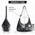 thumbnail image 2 of Hobo Bags for Women, Ultra Soft Foldable Vegan Leather Shoulder Handbag, Stylish Slouchy Tote Purses-Black, 2 of 7