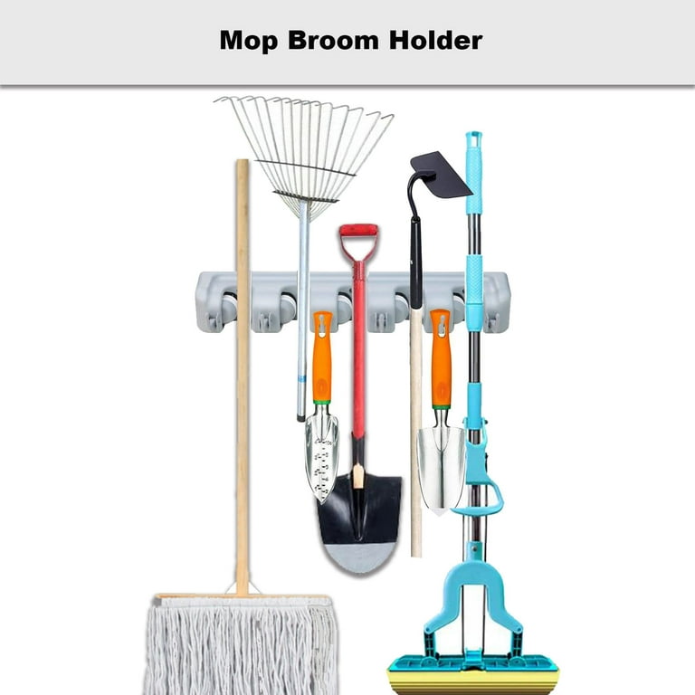 Commercial Mop and Broom Holder, Wall Mount Hanger