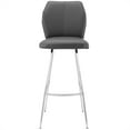 thumbnail image 3 of Home Square 30" Stainless Steel Barstool in Gray Faux Leather - Set of 2, 3 of 11