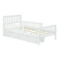 thumbnail image 4 of Twin Size Wood Platform Bed with Guardrails on Both Sides and Two Storage Drawers, 4 of 9