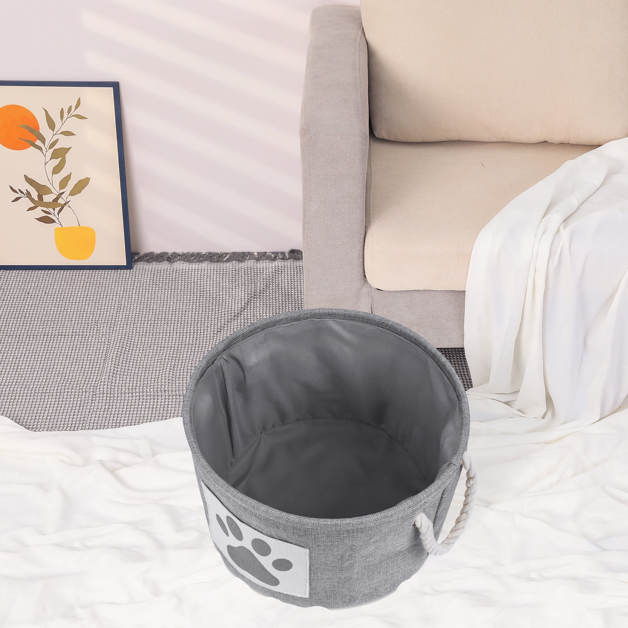 Unique Bargains Cotton Storage Cube with Handles Gray 13*8.1in