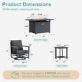 thumbnail image 7 of Muphyers 7 Pcs Aluminum Swivel Rocking Chair Set, Patio Furniture Set with 55000 BTU 2-in-1 Fire Pit Table, Wide Seat 5.1" Thick Cushion Outdoor Conversation Set for Deck Porch Poolside,Dark Gray, 7 of 7