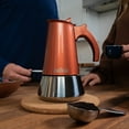 thumbnail image 2 of Stainless Steel Espresso Maker 10-cup, Copper, 2 of 9