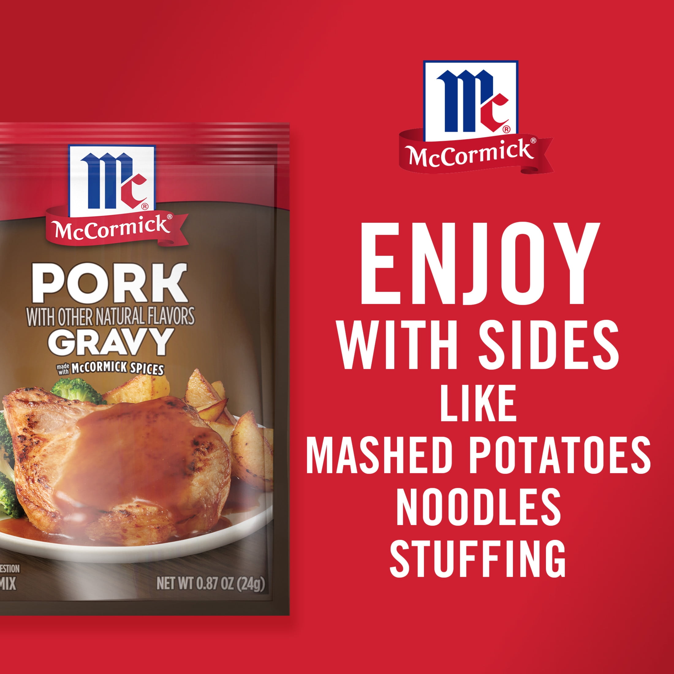 (7 pack) McCormick Pork Gravy Seasoning Mix, 0.87 oz Packet