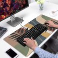 thumbnail image 2 of Long Mouse Pads for Desk,Brown Boho Geometric and Plant Pattern Desk Mats on Top Of Desks, Desk Mouse Pad Extra Large with 3mm Non-Slip Base and Stitched Edge for Gaming,Office,Work,Home 31.5"x15.7", 2 of 6