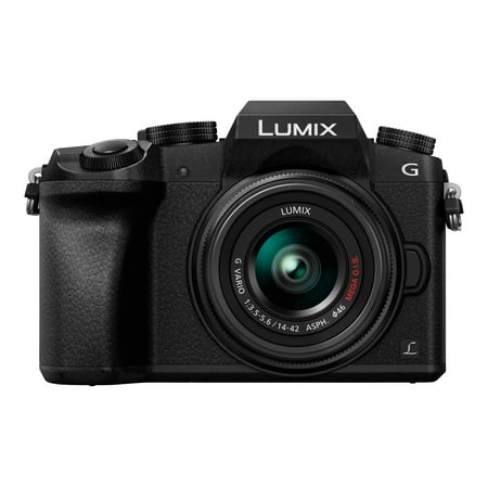 Panasonic Lumix DMC-G7 16 Megapixel Mirrorless Camera with Lens, 14 mm, 42 mm, Black