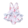 thumbnail image 1 of Traje de baño de una pieza con estampado Honeeladyy para niñas pequeñas, ropa de playa de verano, 1 of 8