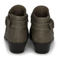 thumbnail image 4 of Chariot & Co Kiki Women's Shoes Adjustable Buckle Booties Ankle-High, Medium Low Heel Stacked Round Toe Taupe, 5.5, 4 of 5