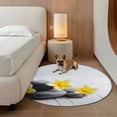 thumbnail image 2 of Yellow Egg Flowers Round Area Rug 3Ft Washable Small Circle Rugs for Kitchen Entryway, Plumeria Floral Stone Country Non-Slip Carpet Floor Mats Indoor Outdoor Carpet Runner Aesthetic Home Decor, 2 of 8