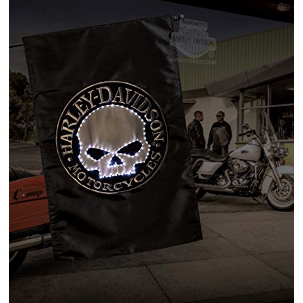 Harley-Davidson Fiber Optic Skull House Flag - Walmart.com - Walmart.com
