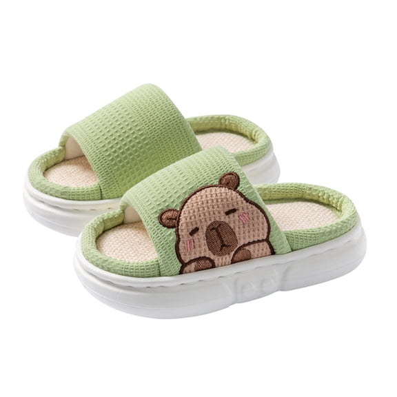 CAIVO Girls Shoes Boys Kids Home Slides Indoor Floor Cute Cartoon Soft Comfortable Non- Linen Slipper Cute Sandals Kids Birthday Party Footwear