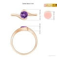 thumbnail image 4 of ANGARA Natural Semi Bezel-Set Solitaire Round Amethyst Bypass Ring in 14K Rose Gold for Women (Size-6mm) | February Birthstone, Birthday, Anniversary, Jewelry Gift for Women | Natural Amethyst Ring, 4 of 9