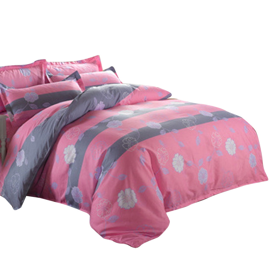 Flowers Pattern Duvet Cover Pillowcase Quilt Bedding Set Pink Flowers Pattern Duvet Cover Pillowcase Quilt Bedding Set Pink King Size Com