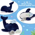 thumbnail image 2 of Juego de peluche MaoGolan con forma de ballena de 51 cm con 3 bebés, 2 of 6