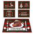 thumbnail image 4 of teapwant Christmas Placemat Cotton Linen Tablecloth Thermal Mat Kitchen Table Mat, 4 of 4