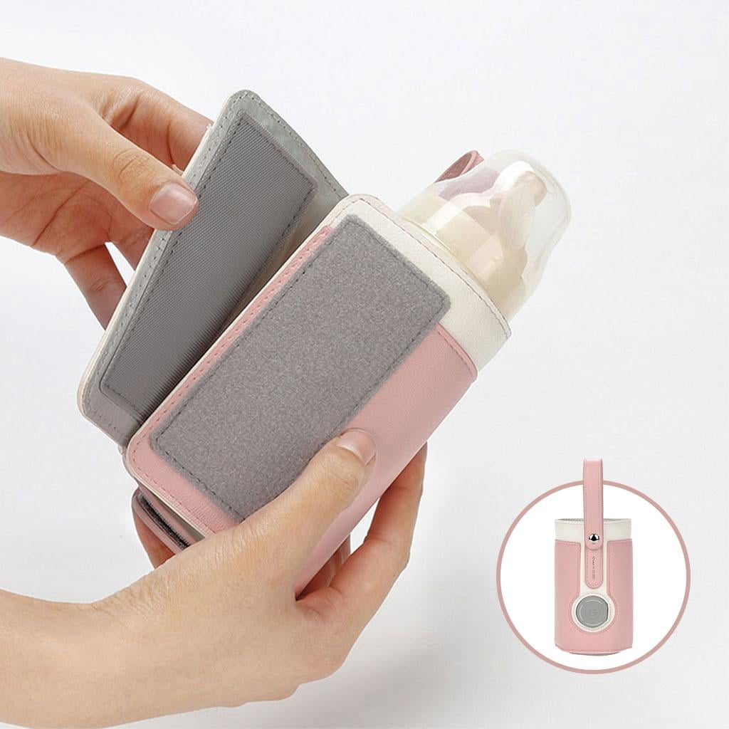 LeeQinersw Smart Baby Bottle Warmer 3 Temperature Thermostat Constant Heating USB Baby Bottle Cooler Milk Warmer for Walk Home Shopping Infant Newborn pink