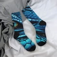 thumbnail image 5 of Hirioo Blue Viper Snake Closeup Face Pattern Adult Middle Tube Socks Breathable Sock Non-Pilling,Contrasting Color Design, 5 of 6