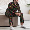 thumbnail image 7 of Naloa Mexican Flower 2 Men’s Pajamas Set - Long Sleeve Button Down Sleep Shirt and Pajama Bottoms Sleepwear Set-X-Large, 7 of 7