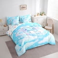 thumbnail image 3 of Castle Fairy Kawaii Axolotl Twin Bedding Sets,Blue Cosmos Animal Bedding Comforter Set, 3 of 8