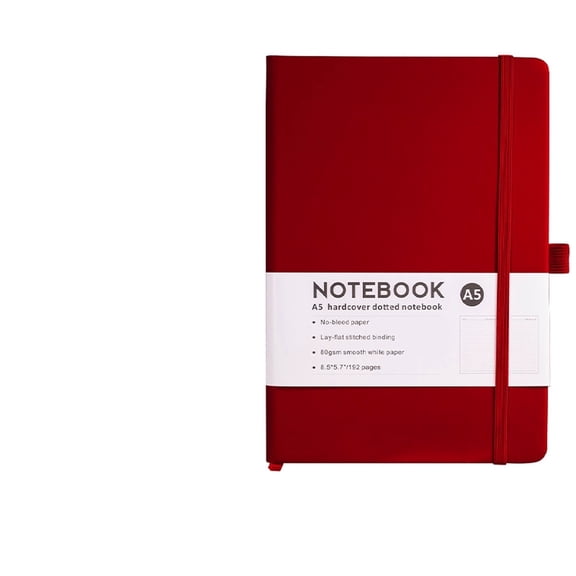 A5 Hardcover Password Logbook and Internet Address Organizer with Alphabetical Tabs Dotted Notebook Journal for Seniors and Office Use with Elastic Closure Red