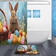 thumbnail image 2 of Coolnut Easter Cute Rabbit Bath Curtain Rugs Sets 2 Pcs, Bathroom Theme Set with Shower Curtain and Non-Slip Carpet -12 Hooks-60X72in374 Home Decor, 2 of 7