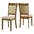 thumbnail image 2 of Weston Home Pulukan Cane Slat Back Dining Chair (Set of 2), Oak Finish, Beige Linen, 2 of 10
