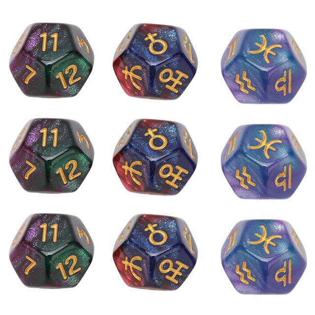 Ensemble de 9 dés Polyédriques, dés de Jeu de Table Légers et Imperméables pour Jeu de Rôle, Jeu de Société, Jeu de dés