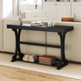 thumbnail image 2 of Gymax Table Console Étroite Vintage Table d'Appoint pour Sofa avec Tablette de Rangement Ouverte Noir, 2 of 10