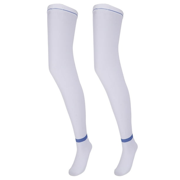 Medias de compresión transpirables, antideslizantes, para aliviar la fatiga, color blanco (XXL)