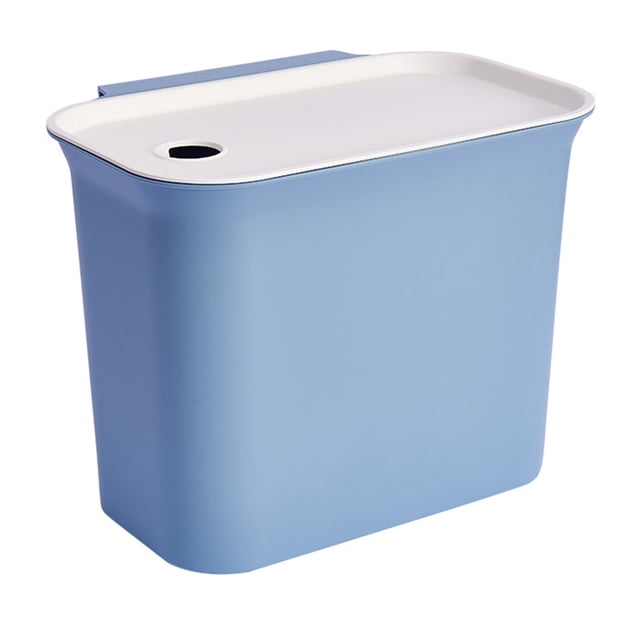 FOMIYES Papelera De Pared Azul Para Cocina Con Sellada Colgante Duradera De PP