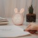 thumbnail image 4 of Pink Cute Rabbit Rechargeable Alarm Clock Adjustable Brightness LED Luminous Digital Clock with Temperature Display, 4 of 4