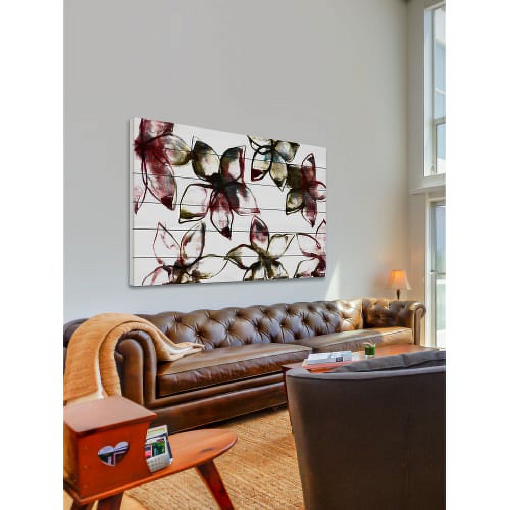 "A Floral Pattern" Painting Print on White Wood