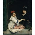 thumbnail image 2 of Raimundo de Madrazo y Garreta 12x14 Black Ornate Wood Framed Double Matted Museum Art Print Titled: Girls at a Window (ca. 1875), 2 of 5