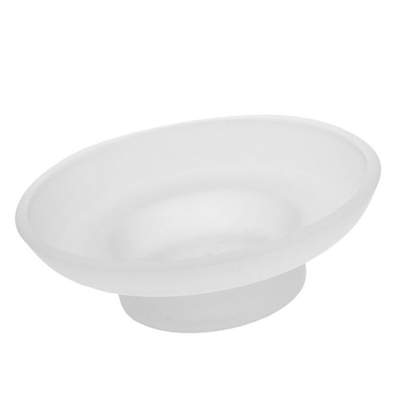 BESTOYARD Round Glass Soap Stand with Nonslip Bottom Ideal for Bathroom Sink and Kitchen Counters
