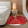 thumbnail image 3 of Round Area Rugs Collection 4 Ft, Red Christmas Non-Slip Residential Carpet, Snowflake Xmas Tree Ball Winter Modern Abstract Art Indoor Crawling Mats Runner Rugs for Living Room/Dining Room/Bedroom, 3 of 8