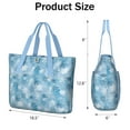 thumbnail image 3 of Tote Bag for Women - Light Blue Christmas Snowflake Pattern Shoulder Bag - Large Utility Work Duffle Bag with Zipper Handbag for Travel, Work, Sprots, 3 of 5