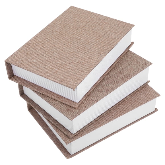 MOVTOTOP 3Pack Decorative Faux Books Rectangular Shape Light Brown Color Living Room
