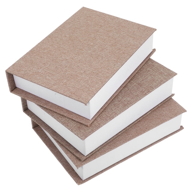 MOVTOTOP 3Pack Decorative Faux Books Rectangular Shape Light Brown Color Living Room