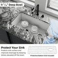 thumbnail image 5 of Los Flexi 33” × 19” White Kitchen Sink Fireclay Workstation Offset Drain Dual Mount Installation Deep Single Bowl Drying Rack Cutting Board Included, 5 of 14