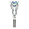 thumbnail image 3 of 2.44ct princess cut blue moissanite 18k white gold Bridal Wedding Engagement Promise Anniversary Ring for Women size 3.75, 3 of 7
