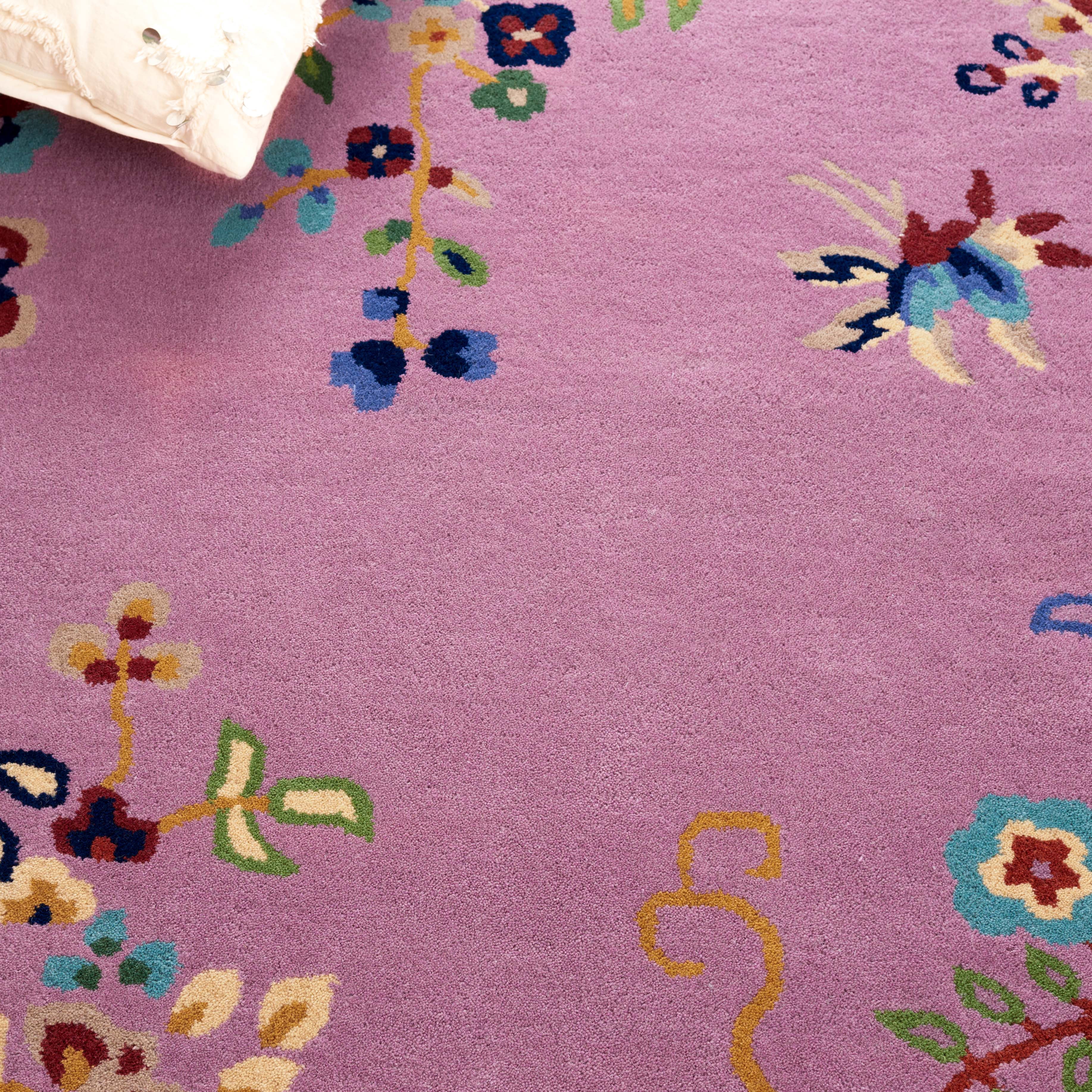 SAFAVIEH Metro Louise Floral Area Rug, Purple/Green, 6' x 6' Square
