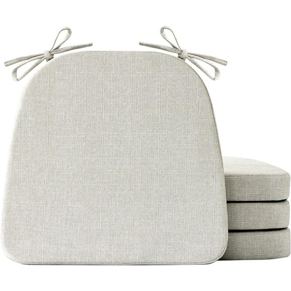 Chair Cushions for Dining Chairs Set of 4, Non Slip Kitchen Chair Pads, 17" x 16" x 2", Indoor Dining Chair Cushions with Ties, D-Shaped Seat Cushions for Kitchen Chairs, Navy Blue