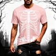 thumbnail image 2 of CONFREE Halloween Mens Short Sleeve Tshirts Crew Neck Spooky Skeleton Graphic Lightweight T-Shirts, 2 of 4