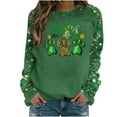 thumbnail image 2 of LEKWK Womens Graphic T Shirts Leopard Plaid Paw Prints Round Neck Long Sleeve St Patricks Day Shirt Dog Mom Puppy Raglan Top, 2 of 5